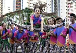 A Brazilian dancer performs at a welcoming ceremony at the 2016 Summer Olympics in Rio de Janeiro, Brazil, Thursday, Aug. 4, 2016. (AP Photo/Robert F. Bukaty)